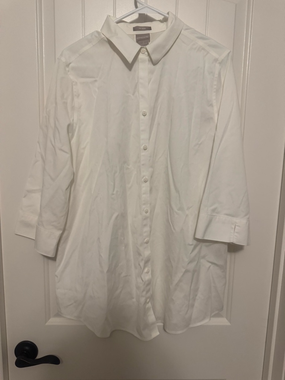 Women’s Chicos Button Front White Tunic Blouse Size 12/14